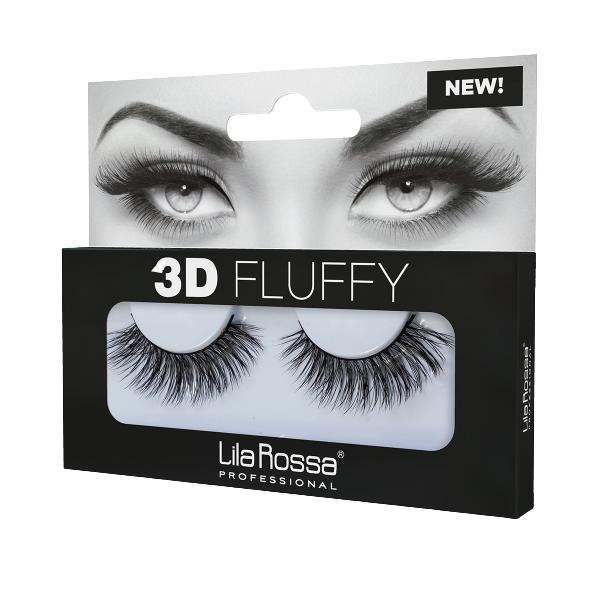 Gene false banda 3d fluffy girl power lila rossa, v9110, 1 pereche
