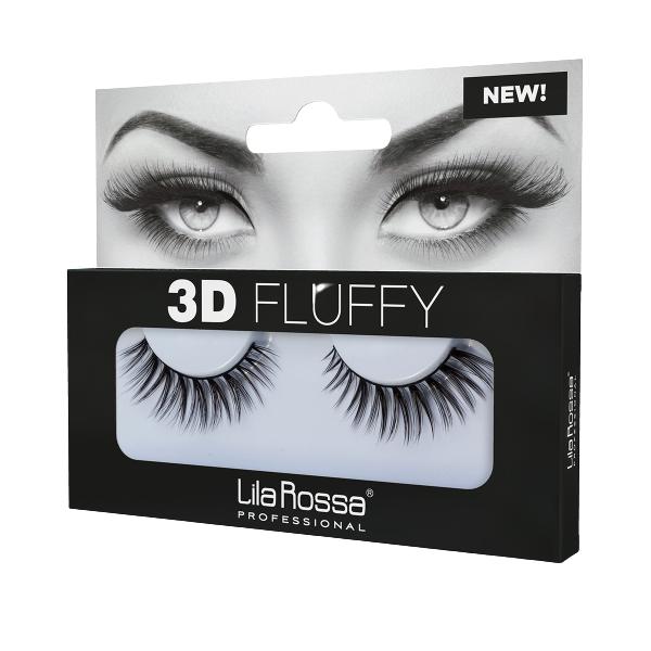 Gene false banda 3d fluffy fabulous lila rossa, v9114, 1 pereche