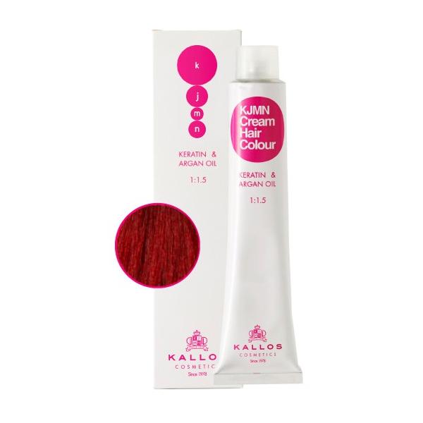 Short life - vopsea permanenta - blond inchis cu nuanta de roscat inchis - kallos kjmn cream hair colour nuanta 6.60 dark deep red blond 100ml