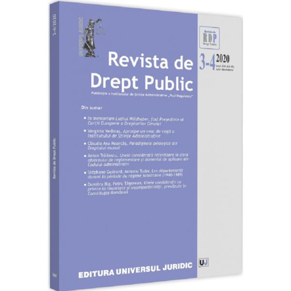 Revista de drept public nr.3-4/2020, editura universul juridic