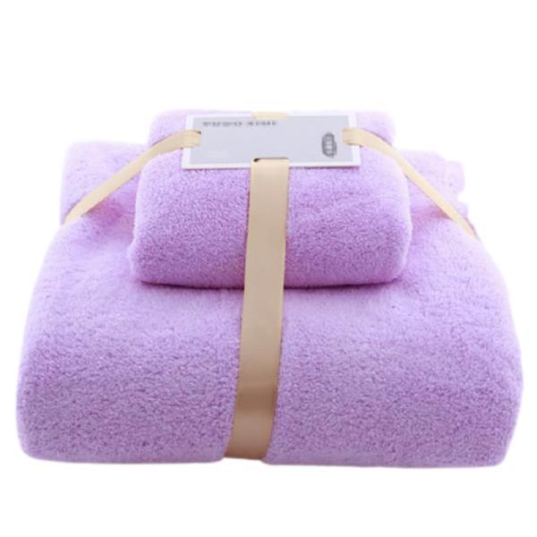 Set 2 prosoape baie tip cocolino lila, 70x140 cm, 35x75 cm - oem