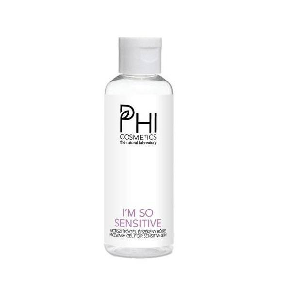 Gel de curățare anti stress sensitive phi cosmetics cu extract de nalbă de pădure pentru piele sensibilă, 150ml