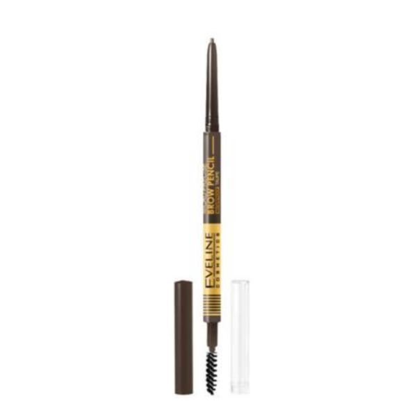Creion pentru sprancene cu perie, Eveline Cosmetics, Micro Precise Brow Pencil, nuanta 01 Taupe esteto.ro