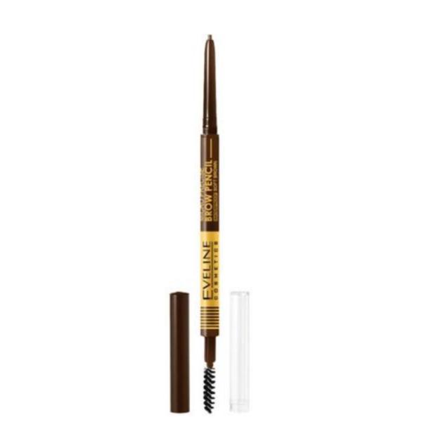 Creion pentru sprancene cu perie, Eveline Cosmetics, Micro Precise Brow Pencil, nuanta 02 Soft Brown Brow poza noua reduceri 2022