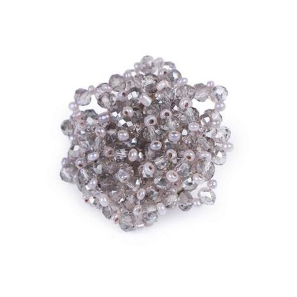 Brosa eleganta cu pietre fatetate 3.5 cm, gri