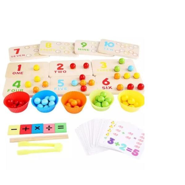 Joc de indemanare si motricitate invatam numerele de la 1 -10, lemn, multicolor - oem