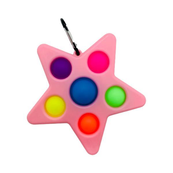 Jucarie senzoriala Dimple fidget toy, Stea, 1 an, Shop Like A Pro®, Roz, 14.5cm