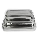 Cutie pentru Instrumentar cu Capac cu Maner Prima, inox, 20 x 10 x 4 cm, 1 buc