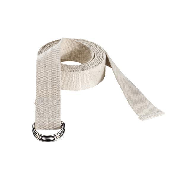 Curea de yoga premium, natur, 100% bumbac, 300 x 4 x 0.2 cm