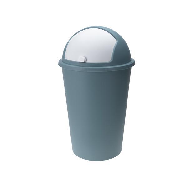 Cos gunoi cu capac glisant, plastic, albastru, 50 l
