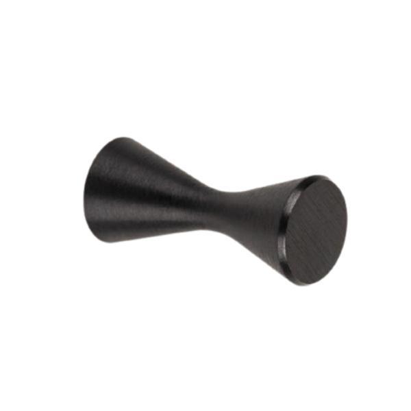 Buton pentru mobila Diabolo, finisaj negru periat, D13.5 mm