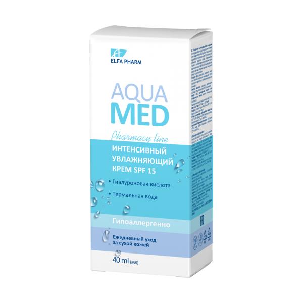 Crema Hidratanta cu SPF15 pentru Ten Uscat Aqua Med Elfa Pharm, 40 ml