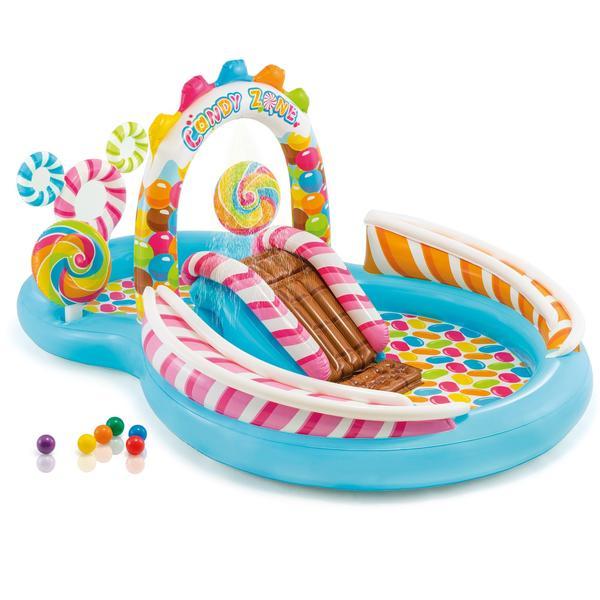 Piscina gonflabila cu tobogan, intex, candy zone, 295 x 191 x 130 cm, 57149