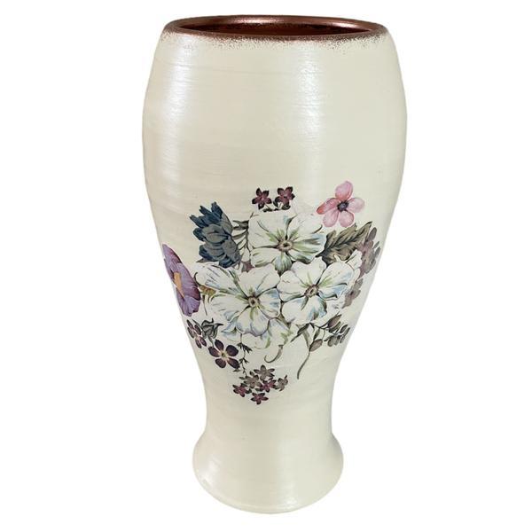 Vaza decorativa ceramica, realizata manual, alb - Martinescu