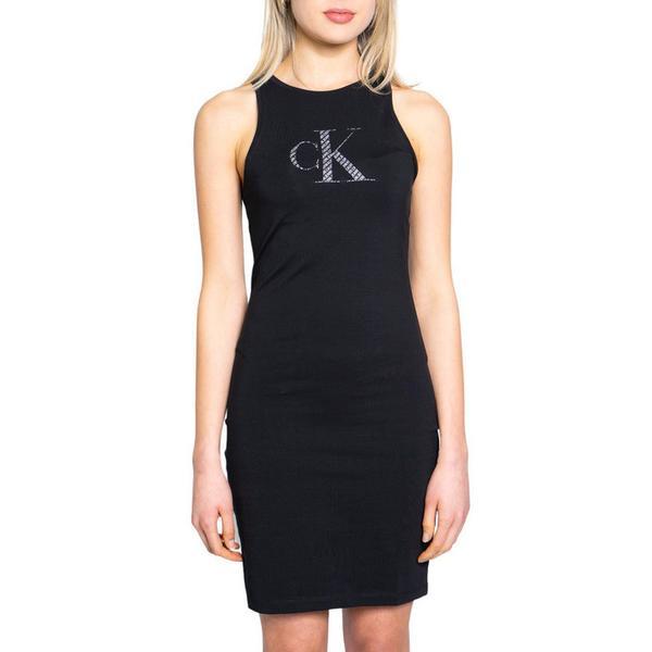 Rochie bodycon cu imprimeu logo Calvin Klein Jeans, Negru, S