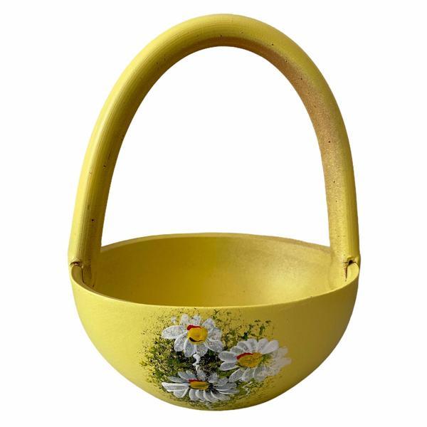 Cosulet ceramic, realizat si pictat manual, galben - ceramica martinescu
