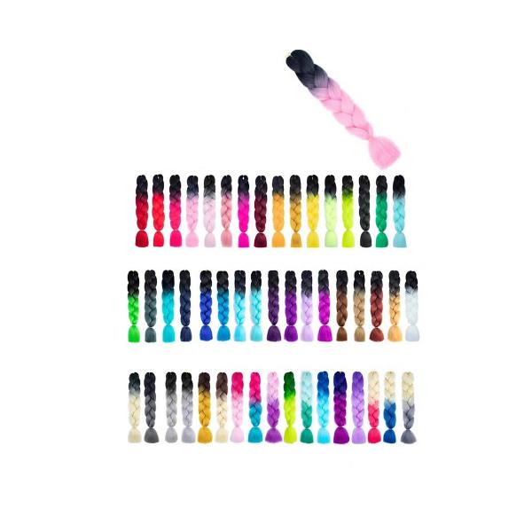 Extensii Colorate pentru Impletituri Bicolore Negru-Roz Lucy Style 2000, 1 buc esteto.ro Cozi de par