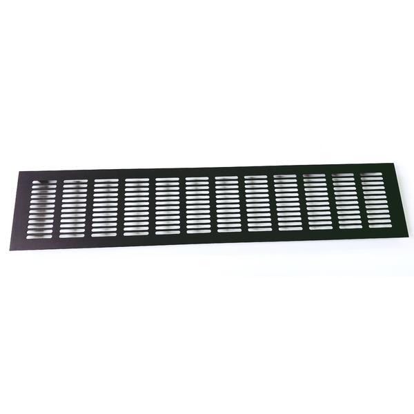 Grila ventilare din aluminiu, finisaj negru, 100x484 mm - maxdeco