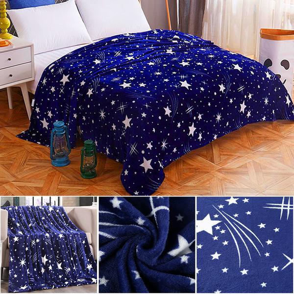 Pătură pufoasă de tip cocolino casa new fashion, albastru, stele 200x230
