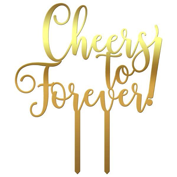 Topper tort nunta cheers to forever - tomvalk