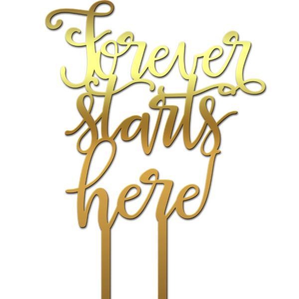 Topper tort nunta forever starts here 2 - tomvalk