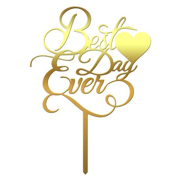 Topper tort nunta best day ever d - tomvalk