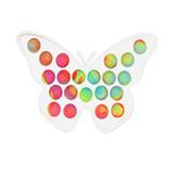 Jucarie senzoriala Dimple fidget toy, fluturas, 1 an, Shop Like A Pro®, alb, 18x12.5cm
