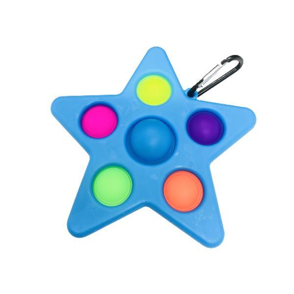 Jucarie senzoriala Dimple fidget toy, Stea, 1 an, Shop Like A Pro®, Albastru, 14.5cm