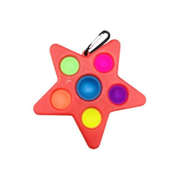 Jucarie senzoriala Dimple fidget toy, Stea, 1 an, Shop Like A Pro®, roz, 14.5cm