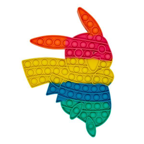 Jucarie antistres din silicon, Pop it Now & Flip it, 21x30 cm, Pikachu, multicolor