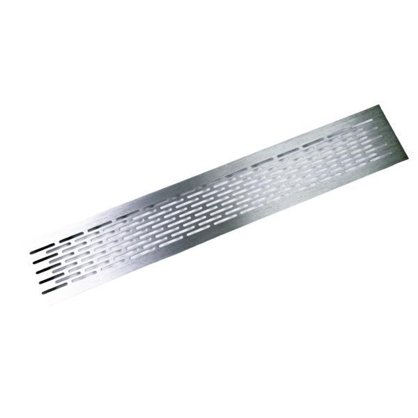 Grila ventilare din aluminiu finisaj inox 80x484 mm - maxdeco