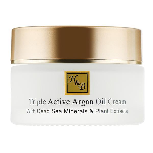 Crema de fata cu ulei de argan, cu actiune tripla Health and Beauty Dead Sea, Filtru UV, 50 ml esteto.ro imagine noua