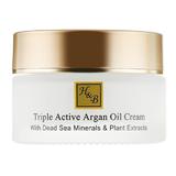 Crema de fata cu ulei de argan, cu actiune tripla Health and Beauty Dead Sea, Filtru UV, 50 ml