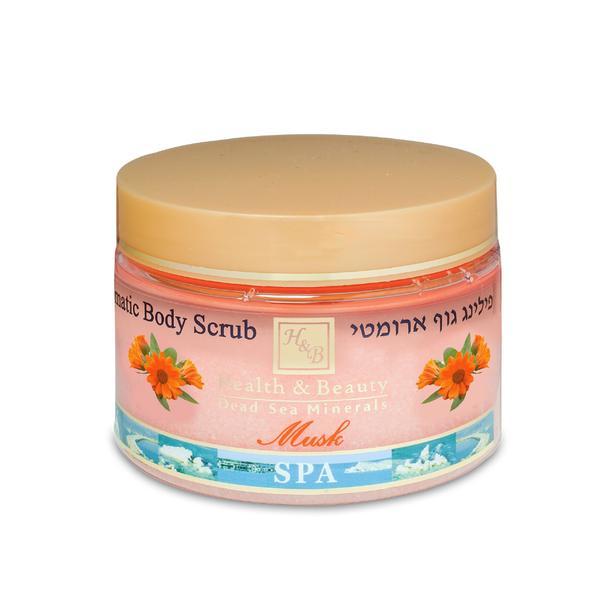 Exfoliant aromatic pentru corp, health and beauty dead sea, fara parabeni, musk, 450 gr