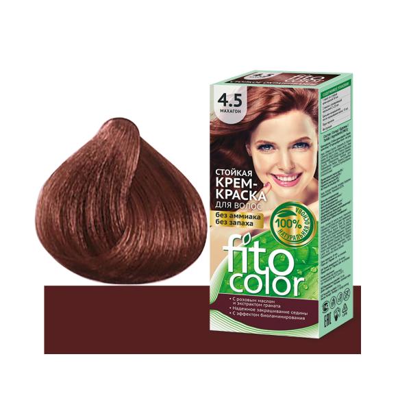 Vopsea de par permanenta fara amoniac si miros fitocolor 4.5 mahon, 115 ml