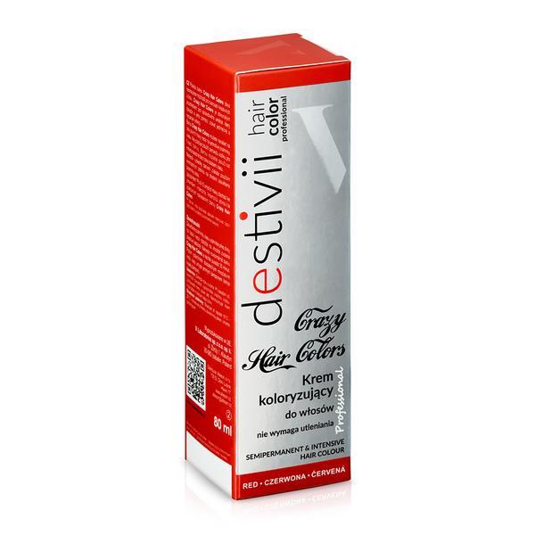 Vopsea crema semi-permanenta profesionala, Destivii Crazy Hair Colors, Rosu, 80ml