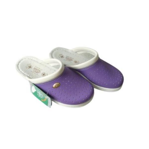 Saboti medicali dama, sanital light, piele naturala italia, mov, 41
