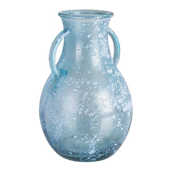 Vaza sticla albastra amphora diametru 20 cm x 32 h - decorer