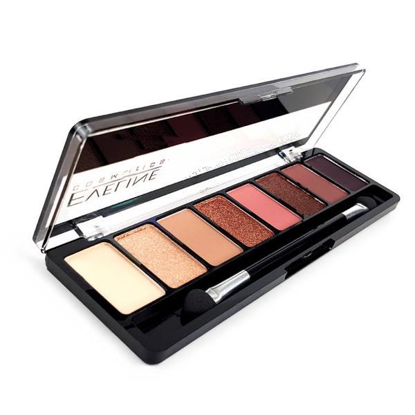 Paleta fard, eveline cosmetics, essential rose, 8 nuante