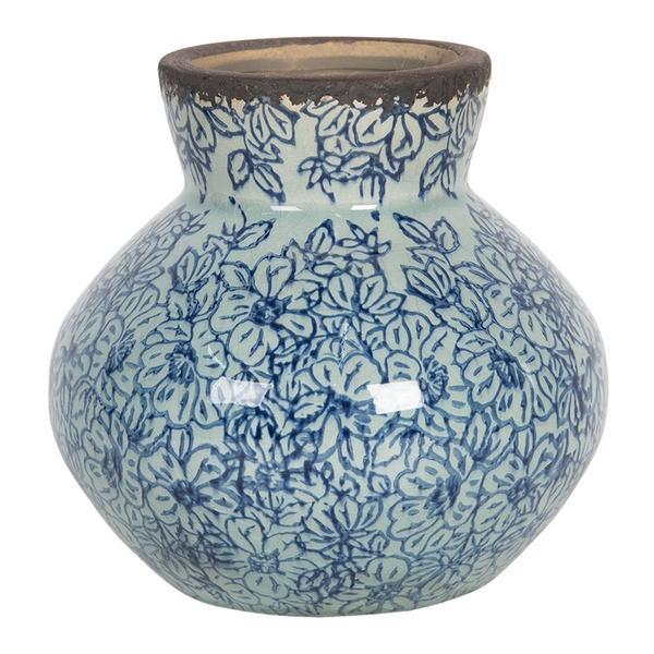Vaza pentru flori ceramica albastra diametru 14 x 13 h - decorer