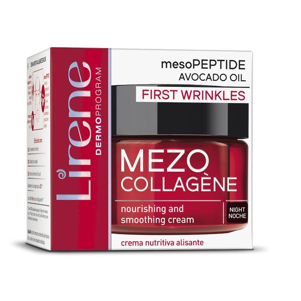 Crema de noapte hranitoare si netezitoare lirene mezo-collagene cu ulei de avocado, pentru estomparea primelor riduri, 50ml