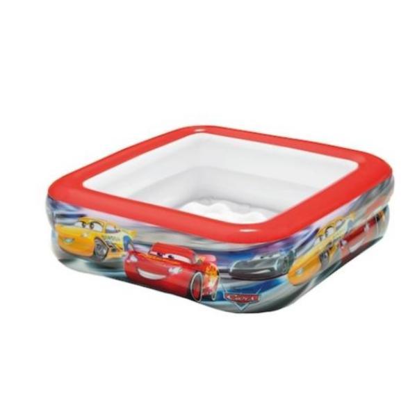 Piscina patrata gonflabila pentru copii, cars, 86x86x25 cm, multicolor - intex