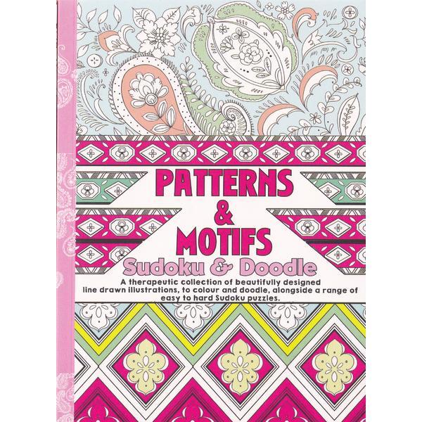 Carte de colorat pentru adulti: patterns and motifs - sudoku   doodle a5, editura mediadocs
