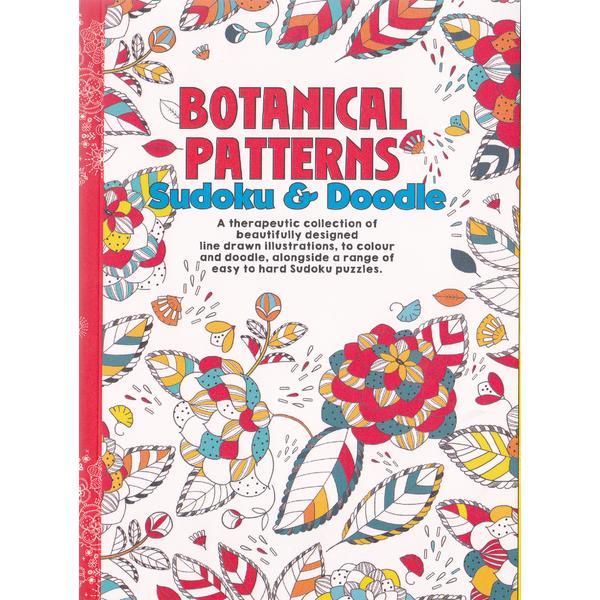 Carte de colorat pentru adulti: botanical patterns sudoku   doodle a5, editura mediadocs