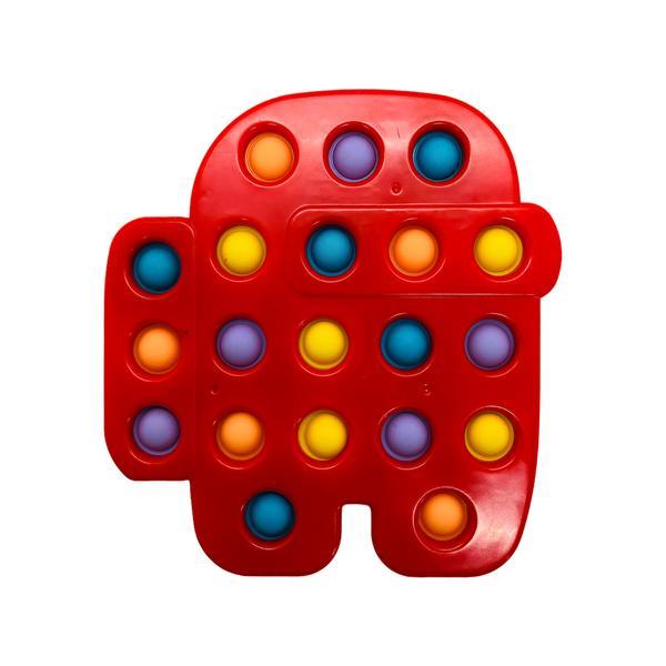 Jucarie senzoriala Dimple fidget toy, Among, 1 an, Shop Like A Pro, Rosu, 15x16cm