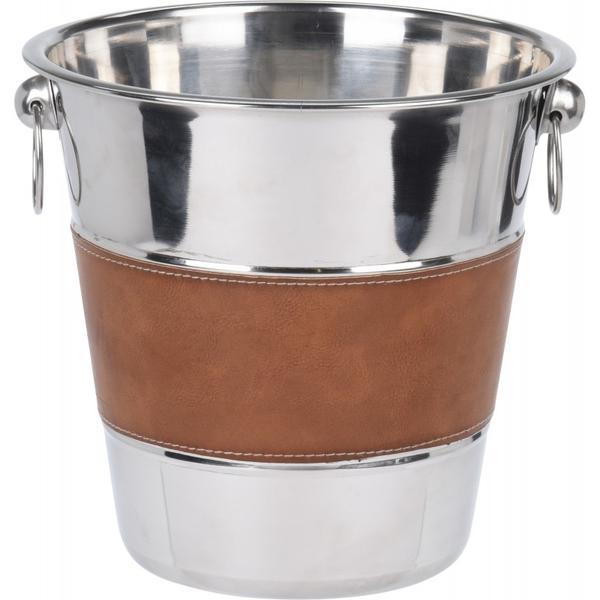 Frapiera pentru bauturi cu 2 manere, accesoriu piele, inox, 21 cm - oem