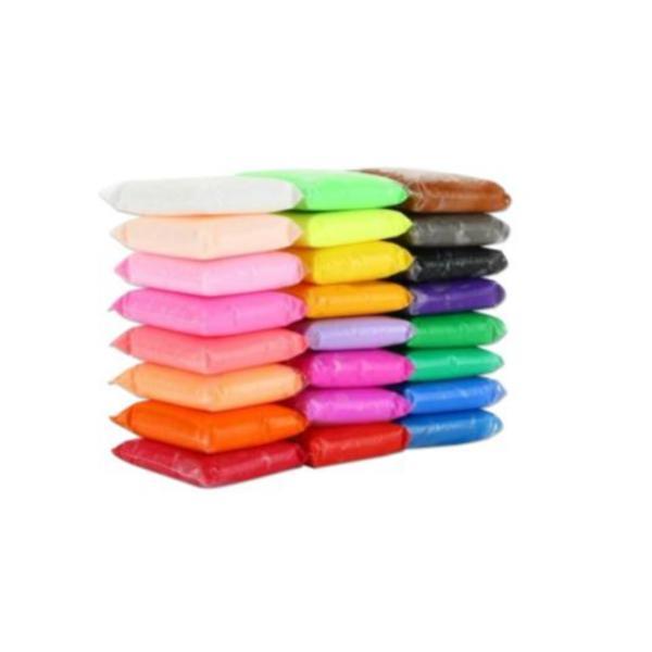 Set Plastilina inteligenta, modelatoare Super Light Clay, 12 pungi / set, multicolora