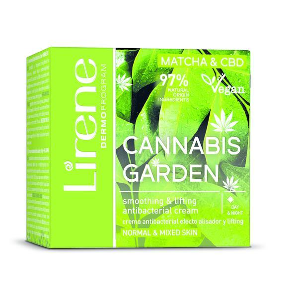 Crema antibacteriana Cannabis Garden cu efect de lifting si netezire a ridurilor cu Matcha si ulei de canabis pentru zi si noapte, 50ml