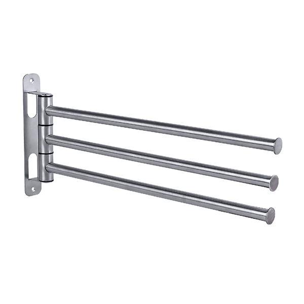 Suport triplu pentru prosoape, argintiu 45x14x11 cm - oem