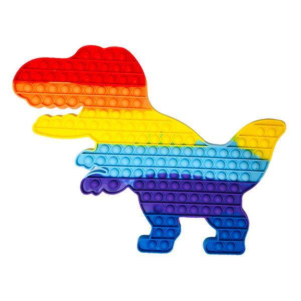Jucarie antistres din silicon, pop it t-rex, 150 de bule, multicolor